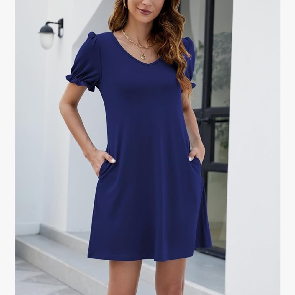 Elegant Navy Blue Women's Dress